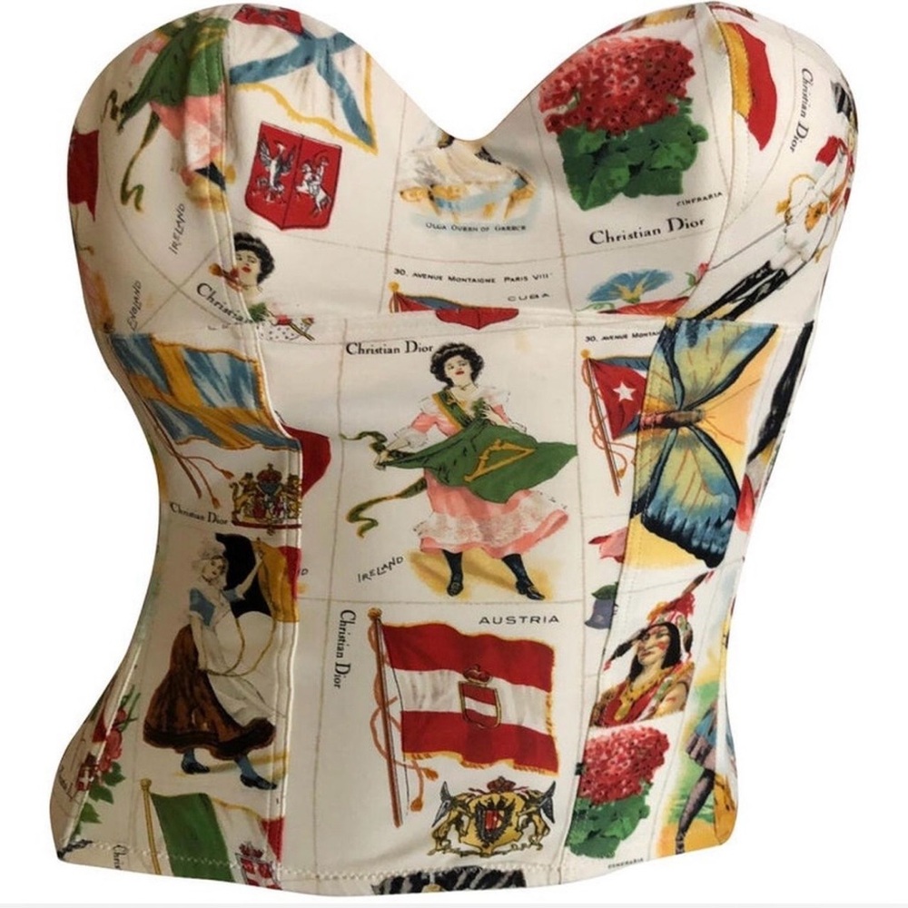 Dior Cream and Yellow Artistic Bustier